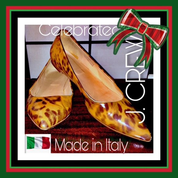 J. CREW Viv Patent Leather Leopard Flats 9